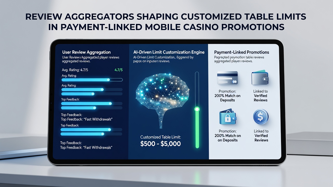 Data dashboard displaying review aggregator metrics for casino table promotions