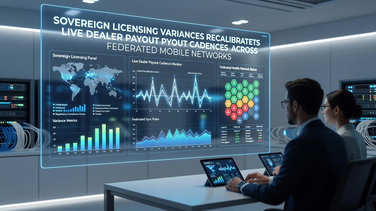 Network diagram showing live dealer payout flows across multiple mobile platforms under different licensing regimes